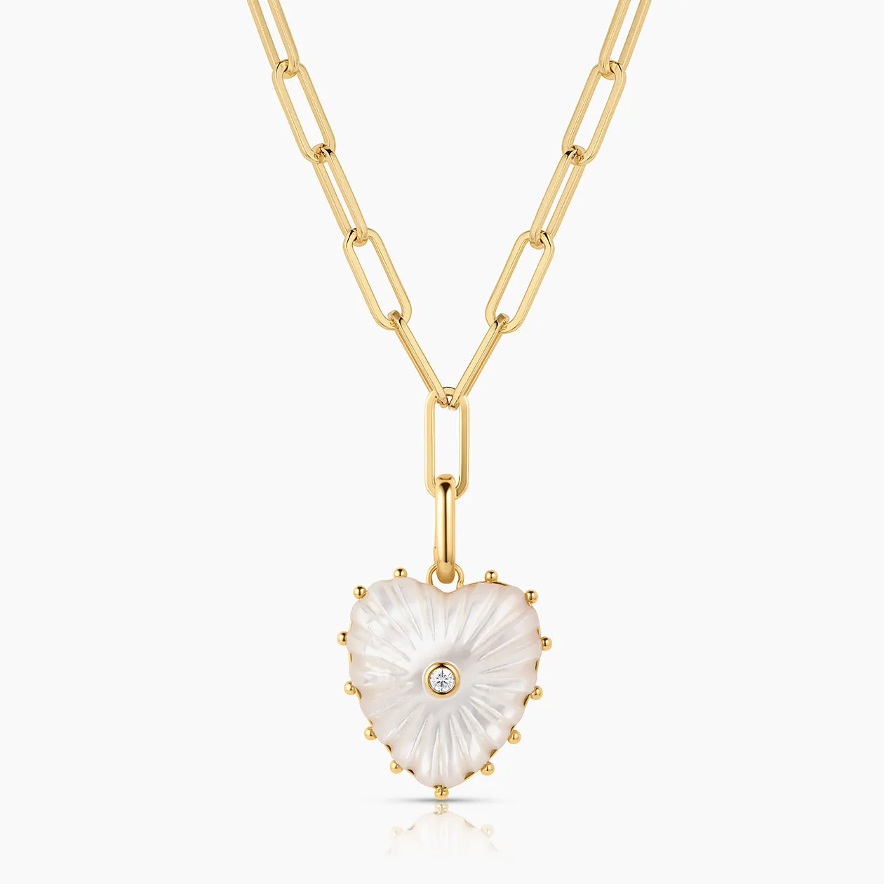 Malene Mother Of Pearl Heart Necklace
